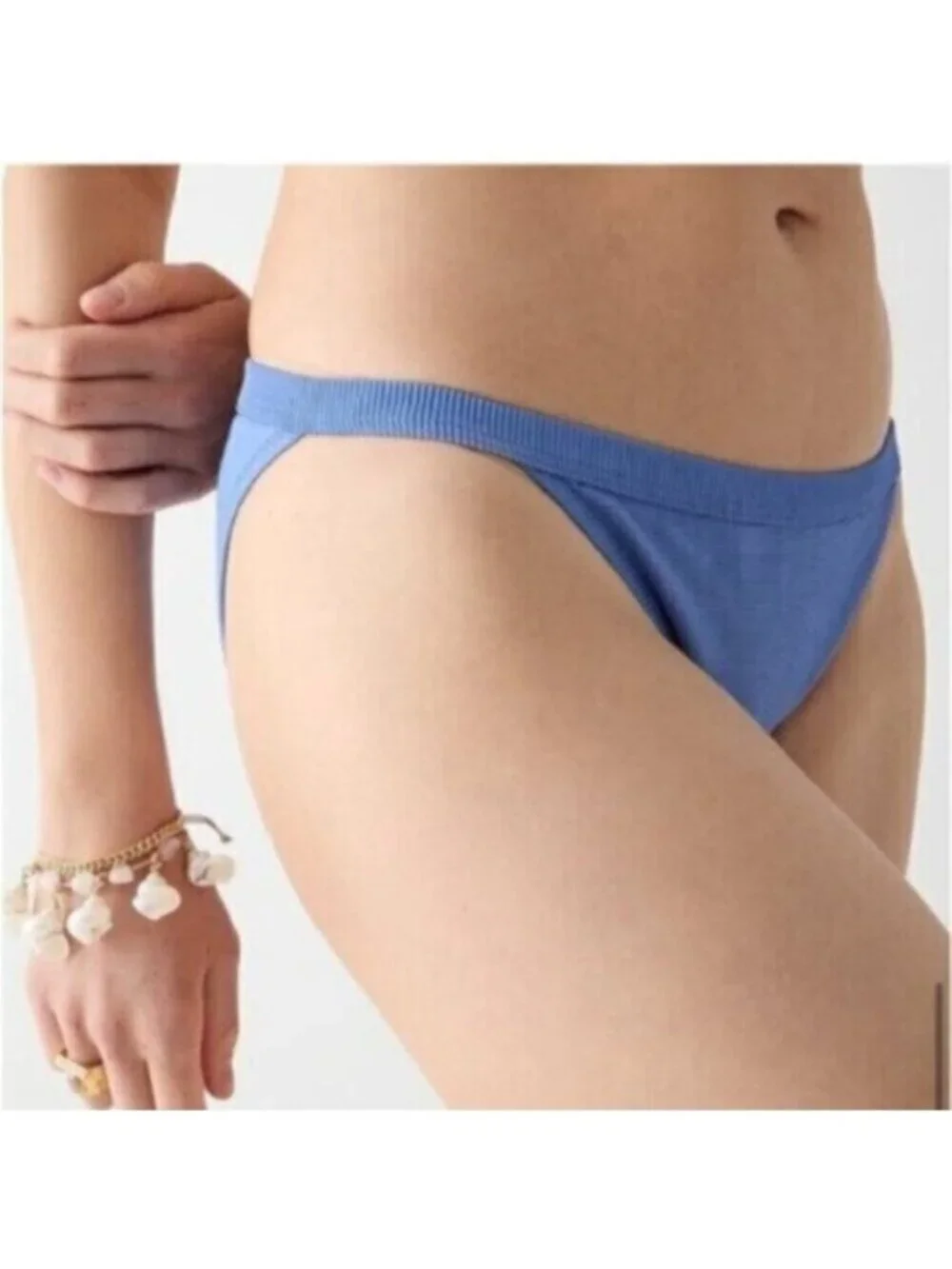 NWT J Crew Black Ribbed Trim Hipster Full Coverage Bikini Bottom Size 3X